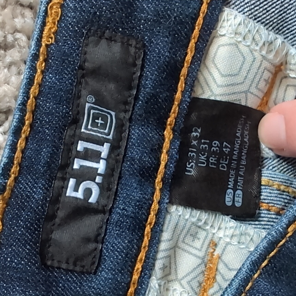 5.11 Tactical Dark Blue Jeans and Twillory Untuckable Shirt - Picture 2 of 3